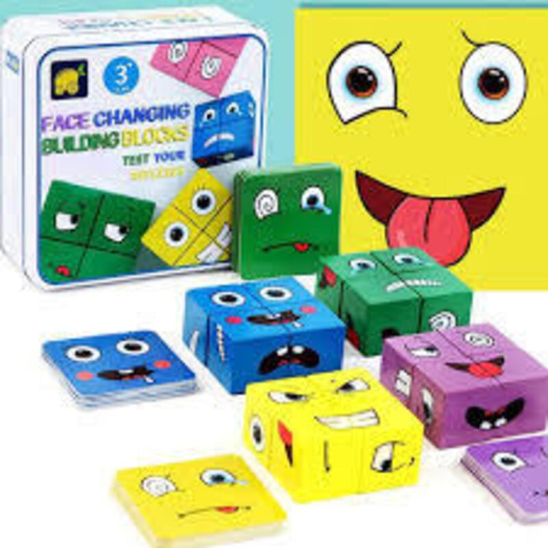 Juego de Mesa Emociones | Face Change Cube Blocks educativo