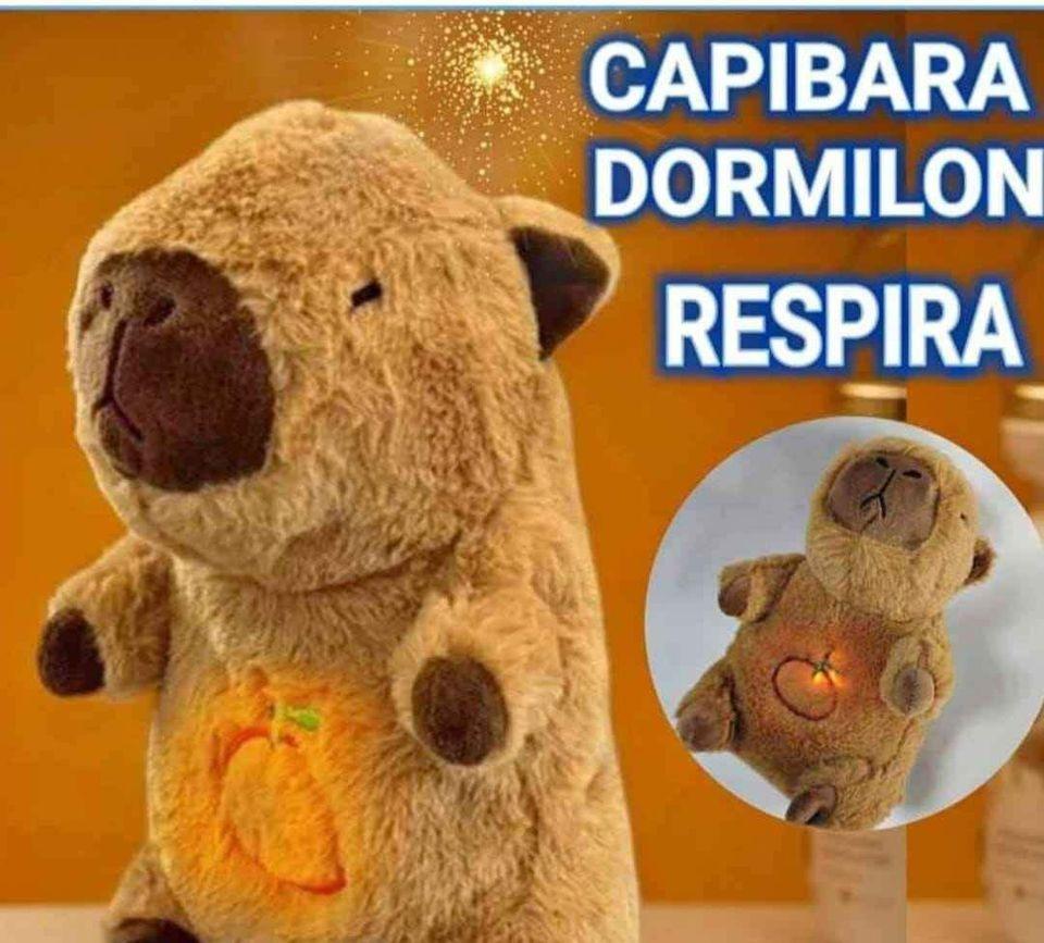 Peluche relajante de capibara con respiración y luces | Sueño tranquilo
